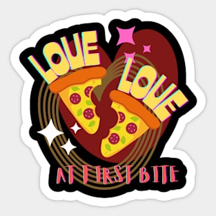 Pizza Lover : Love at first bite Sticker